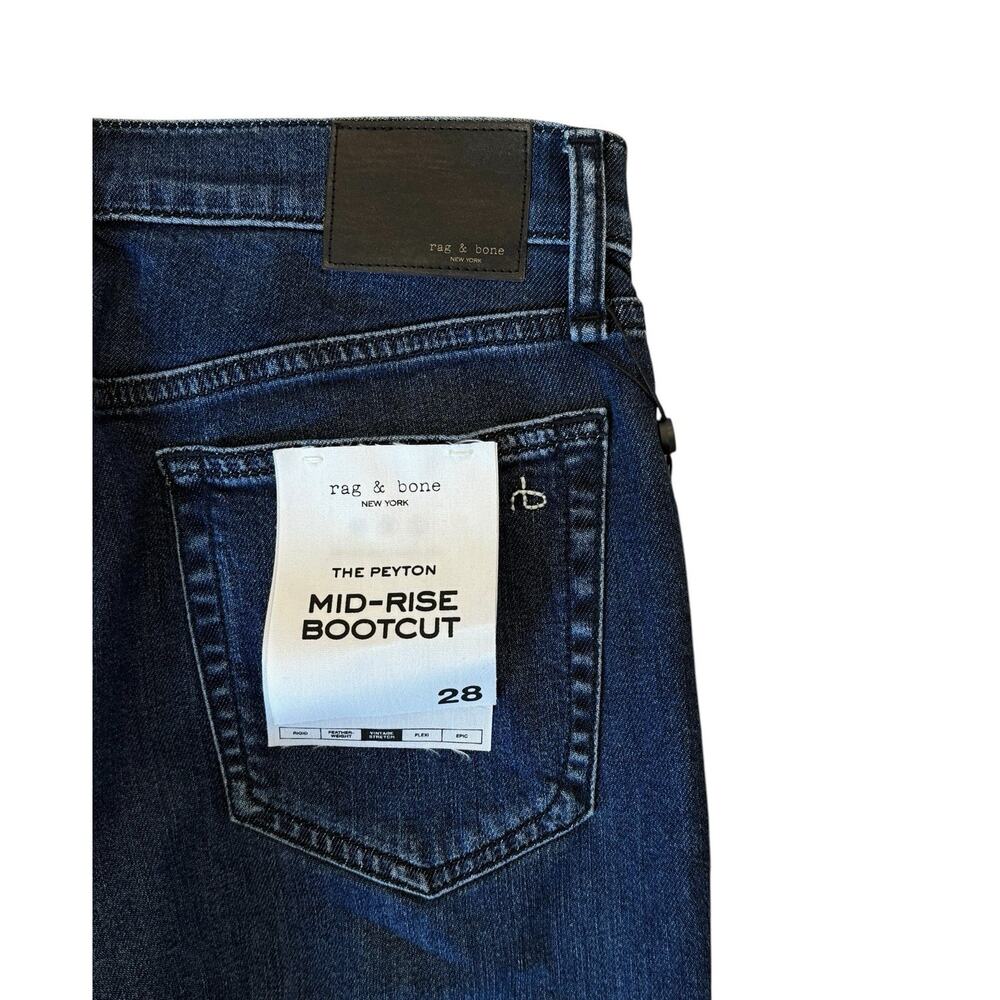 Rag & Bone Peyton Mid-Rise Bootcut Jeans Blue Denim Full Length Size 28 NEW - Picture 3 of 9